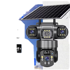 Guardnexa TriView triple-lens solar outdoor security camera with solar panel